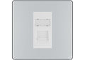 BG Screwless Polished Chrome Single 1 Gang RJ45 Data Socket FPCRJ451W White Insert