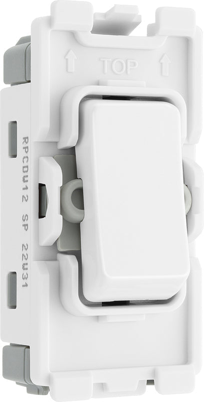 BG RPCDW12 Evolve Grid White 20A 20AX 2 Way 1 Pole Switch Module