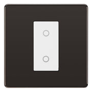 BG Nexus Screwless Black Nickel Single Secondary Touch Dimmer Switch White Insert by British General (BG-EMTDSW+FBNEMS1)