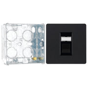 BG Evolve Matt Black RJ45 Cat6 Single Data Outlet PCDMBRJ451B with 35mm Steel Back Box