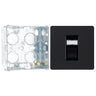 BG Evolve Matt Black RJ45 Cat6 Single Data Outlet PCDMBRJ451B with 35mm Steel Back Box by British General