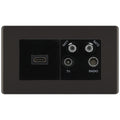 BG Screwless Black Nickel 4G Faceplate with HDMI + TV/FM/SAT Module - Black