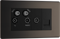 BG FBN69 Quadplex TV/FM/Sat socket (x2)+Return & 1 gang Tel.-Screened