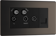 BG FBN69 Quadplex TV/FM/Sat socket (x2)+Return & 1 gang Tel.-Screened by British General (BG-FBN69-Shopify-SA_1)