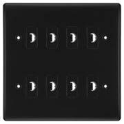 BG Nexus Metal Matt Black 8 Gang Flex Outlet Socket by British General (BG-NEXUS-MB-8G-FLEX-OUTLET-SOCKET)