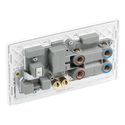 BG Evolve Brushed Steel 45A Switch 13A Switched Socket Cooker Control Unit PCDBS70W with 35mm Steel Back Box