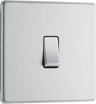 BG FBS12 Nexus Screwless Flat-Plate 2 Way 10A Single Light Switch Brushed Steel by British General (BG-FBS12-Shopify-SA_1)
