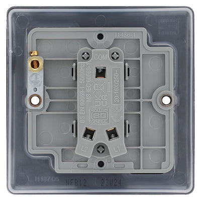 BG Nexus Matt Black 20A 16AX 2 Way Single Light Switch NFB12 with 35mm Steel Back Box