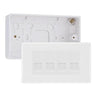 BG White Moulded 4 Gang RJ11 Telephone Socket Euro Module with 32mm Back Box - White Insert by British General (BG-EMRJ11W-4G-32)