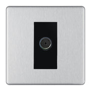 BG Screwless Brushed Steel Co-axial Socket FBS60B by BG Nexus (BG-FBS60B)