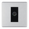 BG Screwless Brushed Steel Co-axial Socket FBS60B by BG Nexus (BG-FBS60B)