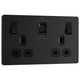 BG Evolve Matt Black PCDMB22UAC22B USB Double Socket 22W Type A & C USB