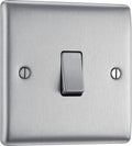 BG NBS12 Nexus Metal Brushed Steel 1 Gang 10A 10AX 2 Way Plate Switch