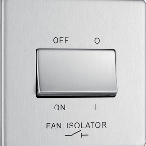 BG Electrical FBS15 Nexus Screwless Flat-Plate Fan Isolator Switch 3 Pole Brushed Steel 10A by British General (BG-FBS15-Shopify-SA_1)