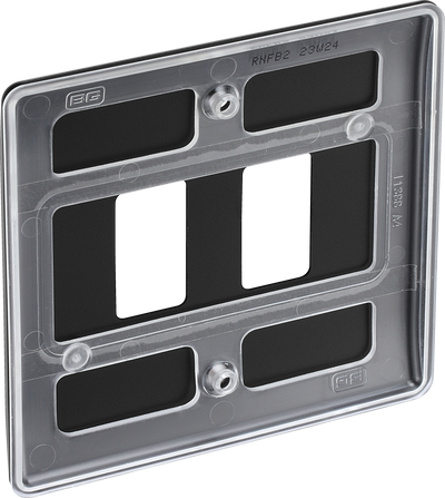 BG RNFB2 Nexus Metal Matt Black 2 Module Grid Front Plate