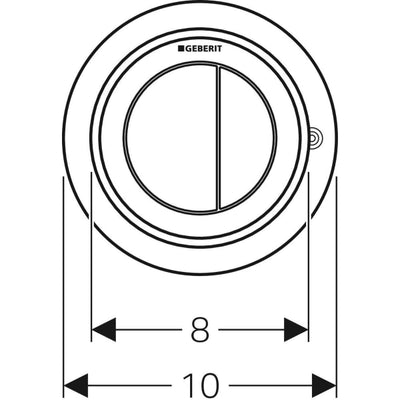 Geberit Type10 Dual Flush Button For Furniture Matt/Gloss Chrome - 116.057.KH.1 by Geberit (Geberit-116.057.KH.1)