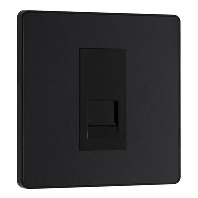 BG Evolve Matt Black 1 Gang Master Telephone Socket PCDMBBTM1B with 35mm Steel Back Box