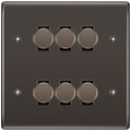 BG Black Nickel 6 Gang Trailing Edge LED Dimmer Light Switch 2 Way Custom Switch