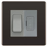 BG Flatplate Screwless Black Nickel 20A Intermediate Switch & 13A Fused Spur Plate | Grey Insert