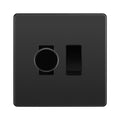 BG Evolve Black Chrome 2 Gang Switch 1x Trailing Edge LED Dimmer 1x Intermediate Grid Switch