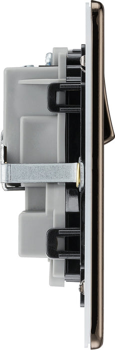 BG FBN22B Nexus Screwless Flat-Plate Double Switched Plug Socket 13A by British General (BG-FBN22B)