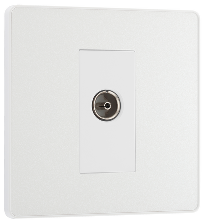 BG PCDCL60W Pearlescent White Evolve Co-Axial Socket Outlet - White Insert