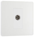 BG PCDCL60W Pearlescent White Evolve Co-Axial Socket Outlet - White Insert