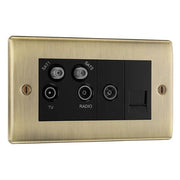 BG NAB69 Nexus Metal | Antique Brass | Quadplex 2x Satellite BT and Co-Axial Socket