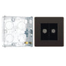 BG Screwless Black Nickel TV/FM Diplex Socket FBN66 with 25mm Steel Back Box