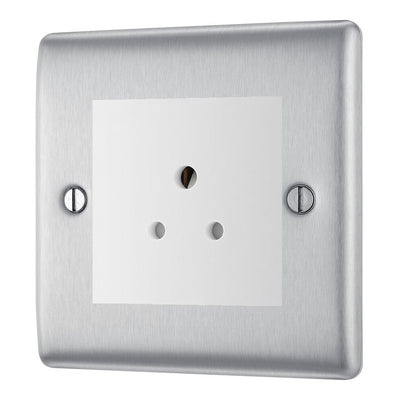 BG Nexus Metal Brushed Steel 5A Unswitched Socket NBS29MW by British General (BG-NBS29MW)