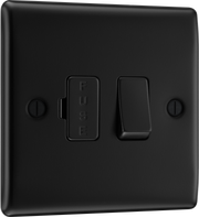 BG NFB50 Nexus Metal Matt Black 13A Switched Fused Spur Unit by British General (BG-NFB50-Shopify-SA_1)