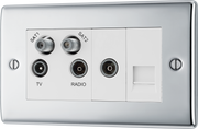 BG NPC69 Nexus Quadplex Tv/fm/sat (X2)+return & 1 Gang Tel-screened by British General (BG-NPC69-Shopify-SA_1)