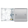 BG Nexus Brushed Steel Single Blank Plate NBS94 and 25mm Steel Back Box by British General (BG-NBS94+HGS02)