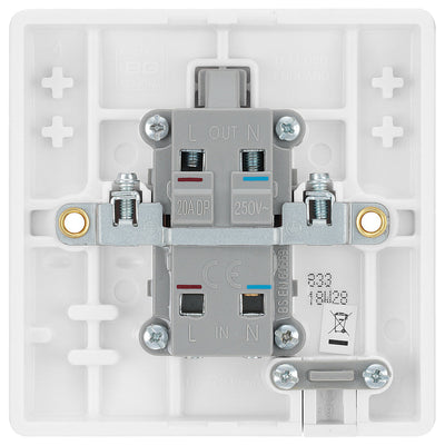 BG 833 Moulded Round Edge | White | 1 Gang 20A 2 Pole Flex Outlet Neon Switch by British General (BG-833)