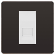 BG Screwless Black Nickel Single Master Telephone Socket – White Insert by British General (BG-FBNBTM1W)