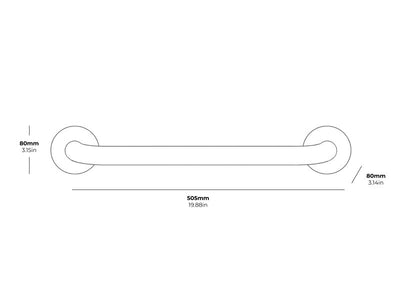 Bremmer Mira Grab Bar in Brushed Steel