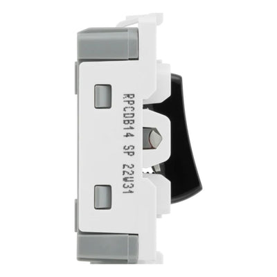 BG RPCDB14 Evolve Grid Black 20A 20AX 1 Way 1 Pole PRESS Retractive Switch Module by British General