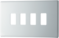 BG RFPC4 Nexus Screwless Grid Polished Chrome 4 Module Front Plate