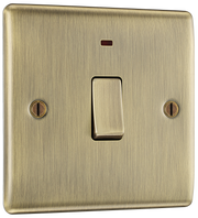 BG NAB31 Nexus Metal Antique Brass 1 Gang 20A 2 Pole Neon Switch by British General (BG-NAB31-Shopify-SA_1)