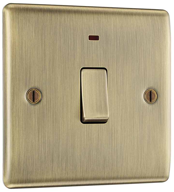 NAB31 Front - This 20A double pole switch with indicator from British General has been designed for the connection of refrigerators water heaters, central heating boilers and many other fixed appliances.