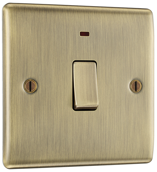 NAB31 Front - This 20A double pole switch with indicator from British General has been designed for the connection of refrigerators water heaters, central heating boilers and many other fixed appliances.