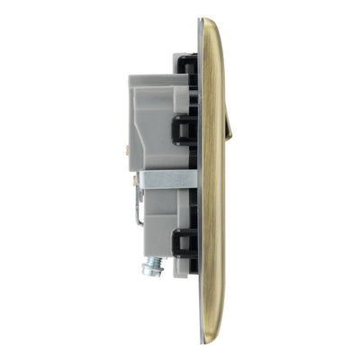 BG Nexus Antique Brass 13A Single Switched Socket NAB21B with 25mm Steel Back Box