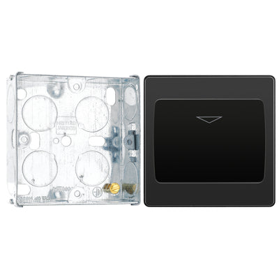 BG Evolve Black Chrome 16A Key Card Switch PCDBCKYCSB with 25mm Steel Back Box