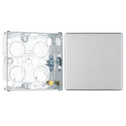 BG Screwless Brushed Steel Single Blank Plate FBS94 with 25mm Steel Back Box by British General (BG-FBS94+HGS02)