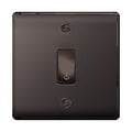 BG Black Nickel 1 Gang Bell Push Switch – Retractable with Bell Symbol