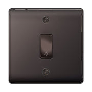 BG Black Nickel 1 Gang Bell Push Switch – Retractable with Bell Symbol by British General (Nexus-BN-Bell-Symbol-1G)