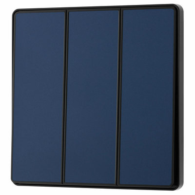 BG Evolve Matt Blue 3 Gang 2-Way 20A Edge to Edge Rocker Light Switch | PCDDB43EB by British General (BG-PCDDB43EB)
