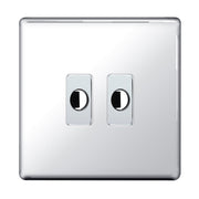 BG Nexus Screwless Polished Chrome 2 Gang Flex Outlet Socket by British General (BG-SCL-PC-2G-FLEX-OUTLET-SOCKET)
