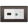 BG Nexus Black Nickel Media Wall Plate TV Aerial, HDMI & CAT6 Outlet - White Insert by British General