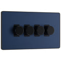 BG Evolve Matt Blue 4 Gang Custom Grid Dimmer Light Switch PCDDB84B